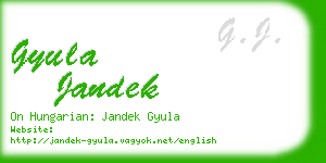 gyula jandek business card